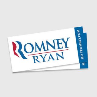 100) Official Romney Ryan 2012 Bumper Stickers   Mitt Paul Republican