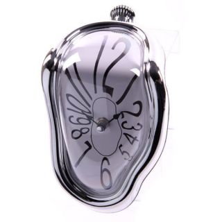 Salvador Dali Silver Melting Shelf Clock Retro Ideal Gift NEW