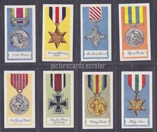   set 25 Cards   Purple Heart, Victoria Cross, Silver Star, DSO, OBE