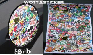 Vinyl A4 Sticker Bomb Car stickers Mobile Laptop JDM Euro VW RC hobby 