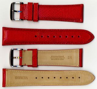 Invicta Genuine 24mm Red Lizard Leather Watch Strap IS147 BRAND NEW!!