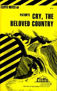Patons Cry, the Beloved Country by Cliffs Notes Staff 1970, Paperback 