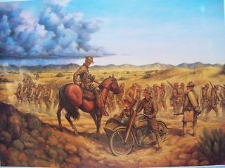   On The Border Harley Davidson National Guard Poster Print by D. Neary