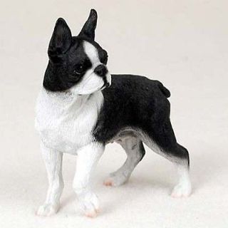 boston terrier hand painted collectible dog figurine 