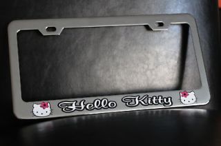 hello kitty license pl frame custom made of chrome time