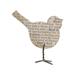 East of India Dictionary Standing Bird Vintage Decoration Ornament New 