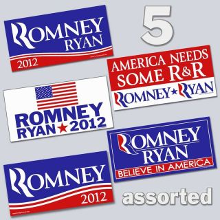 Assorted ROMNEY RYAN Bumper Stickers Mitt & Paul assorted (2012 lot 