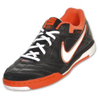 Nike 5 Gato Leather Mens IC Soccer Shoes Nike5 Black Orange 