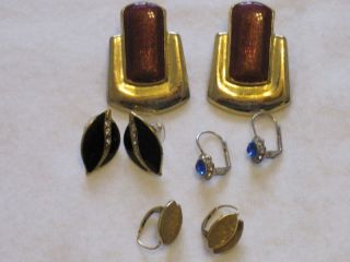 pairs costume pierced earrings elle germany gold tone  14 