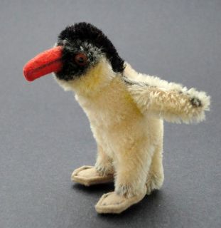   Steiff Mohair Plush PEGGY PENGUIN bird 10 cm no ID Glass Eyes 1960s