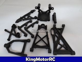 King motor Black plastic crash parts, a arms, towers fits HPI Baja 5b 