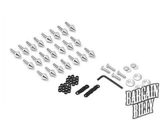 Motorcycle Spike Fairing Bolts 1998 1999 Yamaha YZF R1 Silver Spiked 