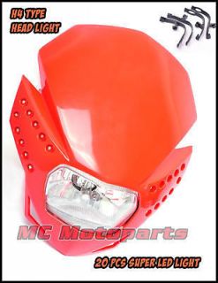 red led head light motorcycle mx dirt bike dual sport