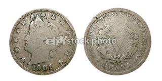 Cents, 1901, Liberty Nickel