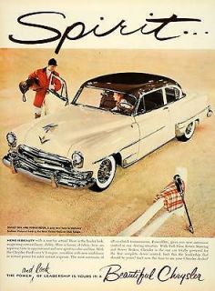 1954 Ad Chrysler New Yorker Deluxe Equestrian Attire   ORIGINAL 