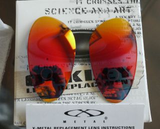 Genuine Oakley Penny X Metal Sunglasses Ruby Iridium Lenses RARE