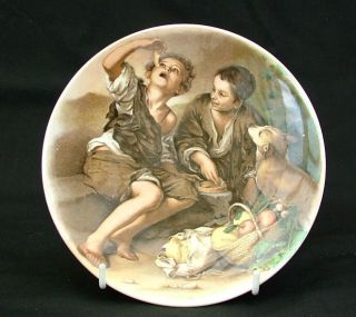 poole pottery plate beggar boys eating bread 