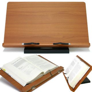 Book Stand Portable Wooden Reading Recipe Cookbook Desk Music Holder 