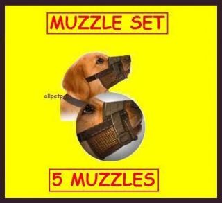 dog muzzles adjustable grooming groomers vet set pack time left