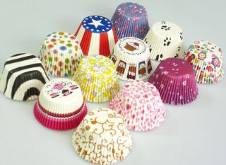 180 Assorted Patterned Cupcake Muffin Paper Cases Liners Baking Cake 