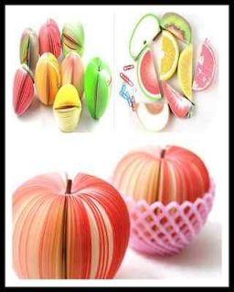 Pick Your FRUIT ~ 3D Paper Fruit Memo Notes NotePad Pad Writing 