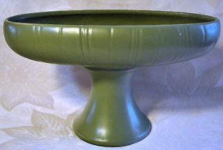   matte green pottery pedestal vase planter 463; Nelson McCoy Floraline