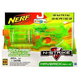 nerf n strike clear green maverick blaster sonic series time