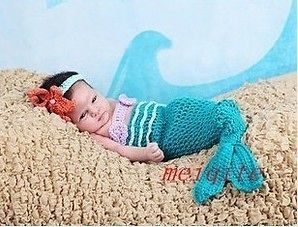 Cute Baby Girl toddler Infant Mermaid Costume Set Photography Prop