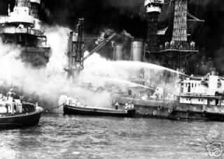 pearl harbor uss west virginia aflame wwii navy photo time