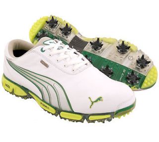 New PUMA Super Cell Fusion Ice Golf Shoes White/Silver/G​reen Sz 13 