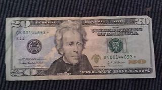   20 US ★ STAR ★ FEDERAL RESERVE CURRENCY NOTE  VERY RARE