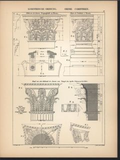 Corinthian Order capital details 1910 Architectural order antique 