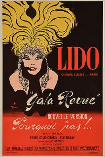 Vintage French Poster Advertising Lido Champs Elysees Paris   Gruou 