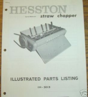 hesston straw chopper parts catalog  9 99