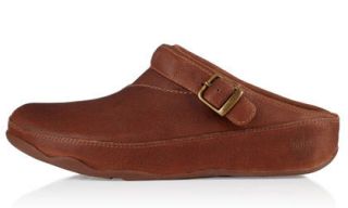 fitflop gogh tan leather clog for men