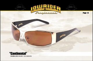 LowRider Shades CONTINENTAL GOLD / BLACK Authentic Black Sunglasses