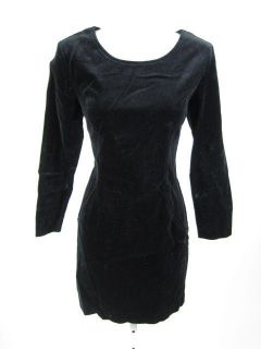 stefanel black velvet longsleeve dress sz 44