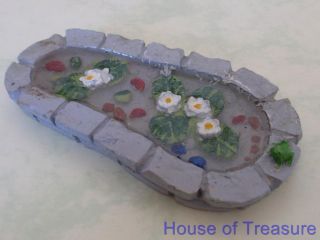 dolls house outdoor pond water lilies fish frog from australia