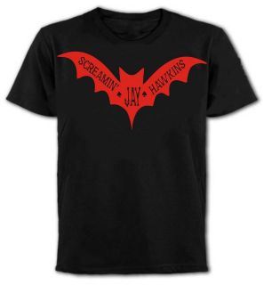 Screamin Jay Hawkins Bat T Shirt   RocknRoll Legend, Psychobilly 