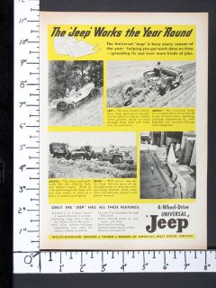 1948 WILLYS OVERLAND Universal JEEP Vehicle magazine Ad truck farming 