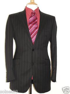 MENS OZWALD BOATENG CLASSIC FIT STRIPED HAND FINISH SUIT 40 W34 X 31L