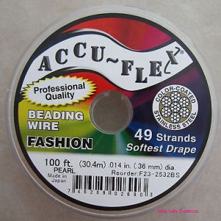 100 accu flex pearl jewelry beading wire 49 strand 014