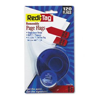 Redi Tag Arrow Message Page Flags in Dispenser, Sign Here, Red, 120 