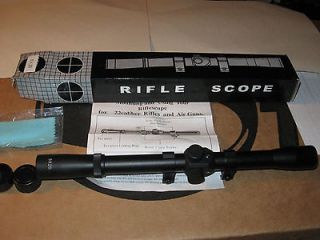   scope fits 22 rifle or pellet gun with rings and scope caps great