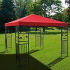 10x10 Gazebo Canopy Red UV Blocking Top Cover Replacement Outdoor 