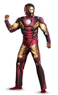 the avengers iron man adult muscle costume classic men xxl 50 52 mask 
