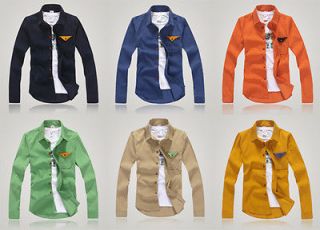 Autumn Mens slim bright color Corduroy shirts Jacket casual shirts 