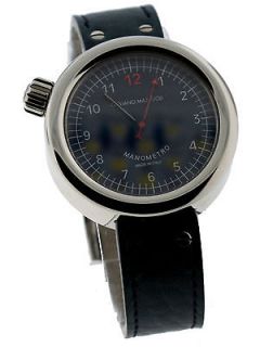 Manometro Stainless Steel Left Handed Blue Dial Blue Leather Strap