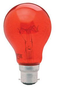 10x 60W Red Fireglow GLS LIGHT BULBS, BROODER INCUBATOR, BC, B22 Lamps 