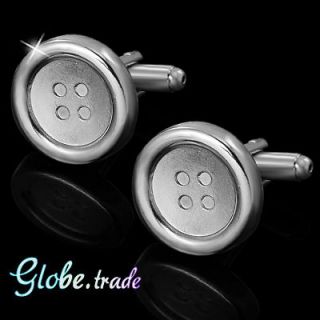 XMAS GIFT FASTENER BUTTON SILVER TONED STAINLESS STEEL ROUND WEDDING 